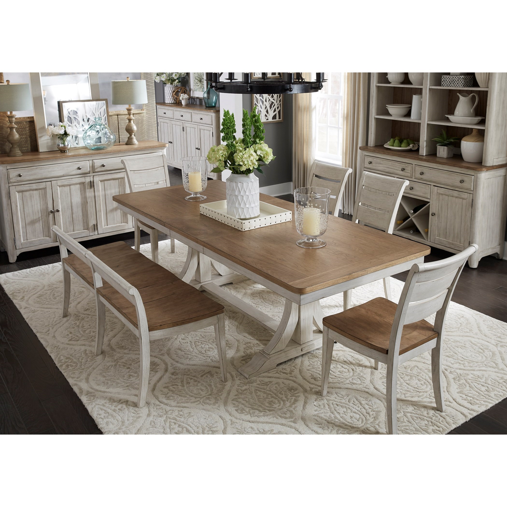 Liberty Furniture Farmhouse Reimagined 652 Dining Room Group 8 Dining